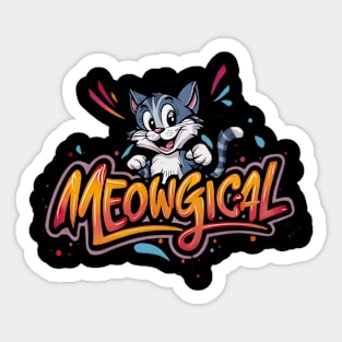 Meowgical | Cat Lover | T Shirt Design Sticker